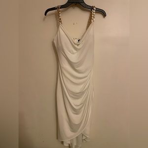 Guess dress white with gold strap chains